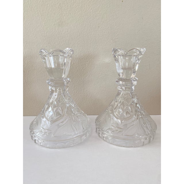 Art Deco Molded Glass Candlesticks, France, 1930, Set of 2 For Sale - Image 15 of 15