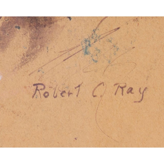 Mid 20th Century Mixed Media Portrait Drawing by Robert C. Ray For Sale - Image 5 of 7