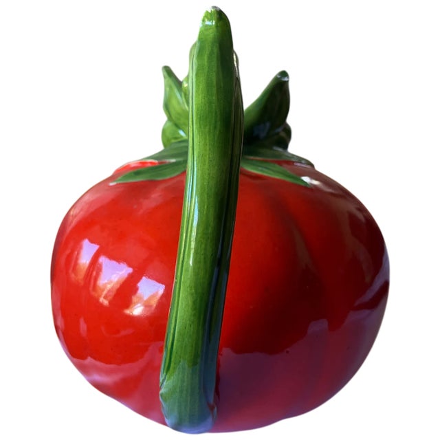 Vintage Last Century Italian Majolica Tomato Bloody Mary Pitcher, Hand-Painted Ceramic For Sale In Jacksonville, FL - Image 6 of 10