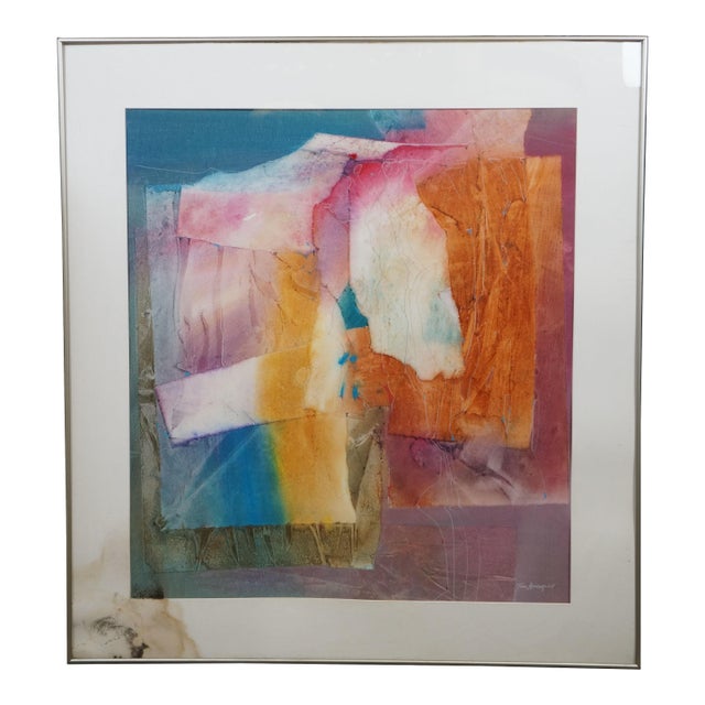 Tom Anderson Modern Mixed Media Abstract Expressionist Art 40" For Sale