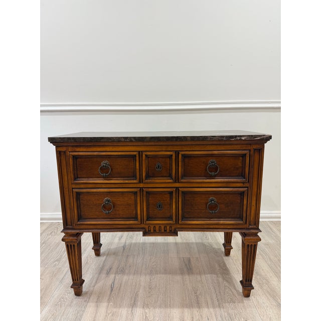 1980s 1980s Ethan Allen Tuscany Marble Top Console Table For Sale - Image 5 of 11