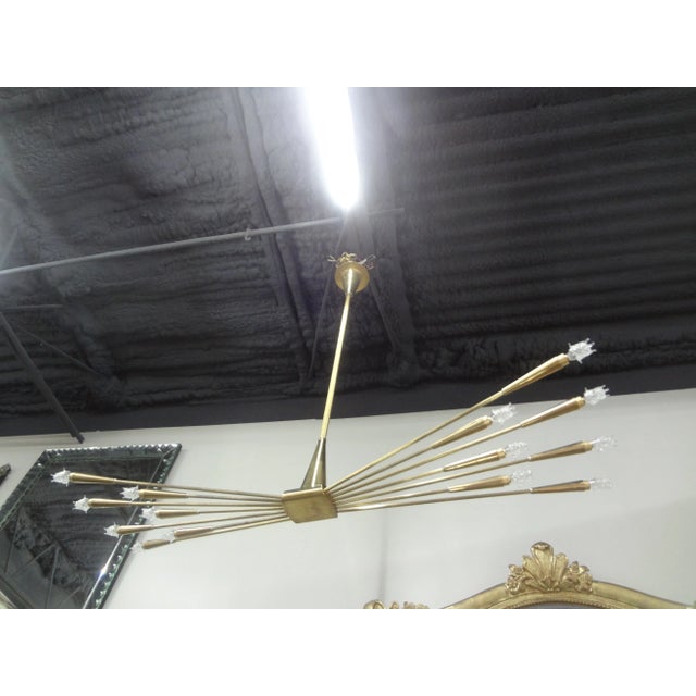 Italian Brass Sputnik Chandelier By Oscar Torlasco. Fantastic Italian Brass Futurist Chandelier by master designer Oscar...