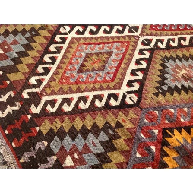 Vintage Turkish Kilim Rug - 5′5″ × 8′5″ For Sale In Raleigh - Image 6 of 7