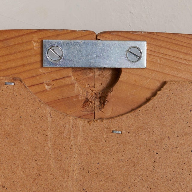 Wood Large Scandinavian Pine + Rope Oval Wall Mirror, 1970s For Sale - Image 7 of 7