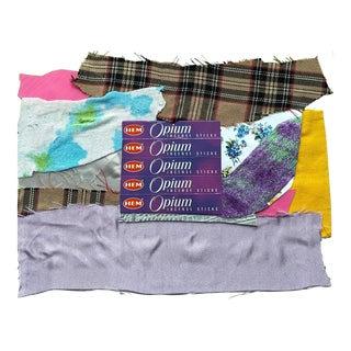 "Incense Sticks" Mixed-Media Textile Collage by Frances Sousa For Sale