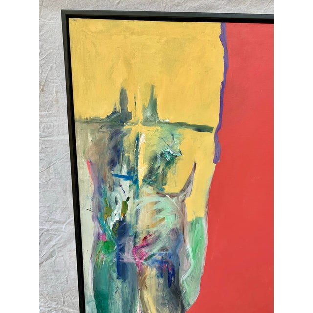 Late 20th Century Abstract Artist Signed Painting on Canvas For Sale - Image 4 of 12