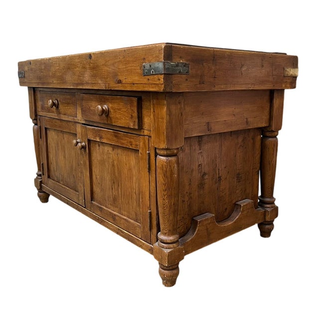 Wood French Butcher Table Ca 1890 For Sale - Image 7 of 13
