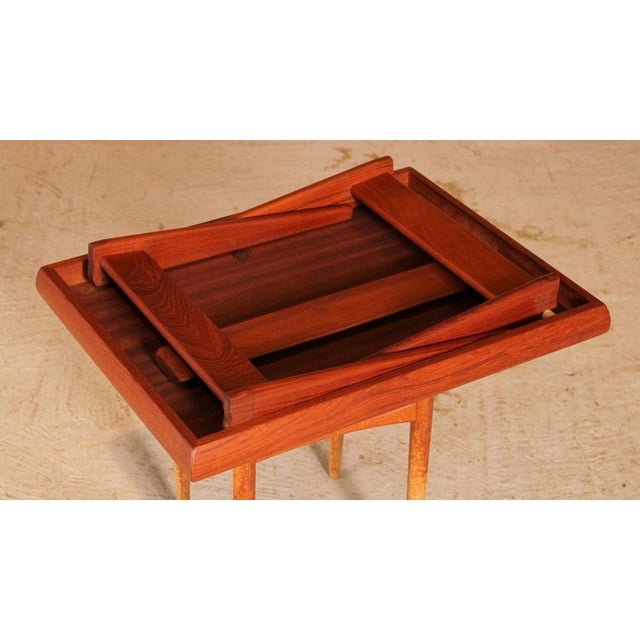 Mid-Century Danish Side Table with Folding Legs from Trioh, 1960s For Sale - Image 11 of 14