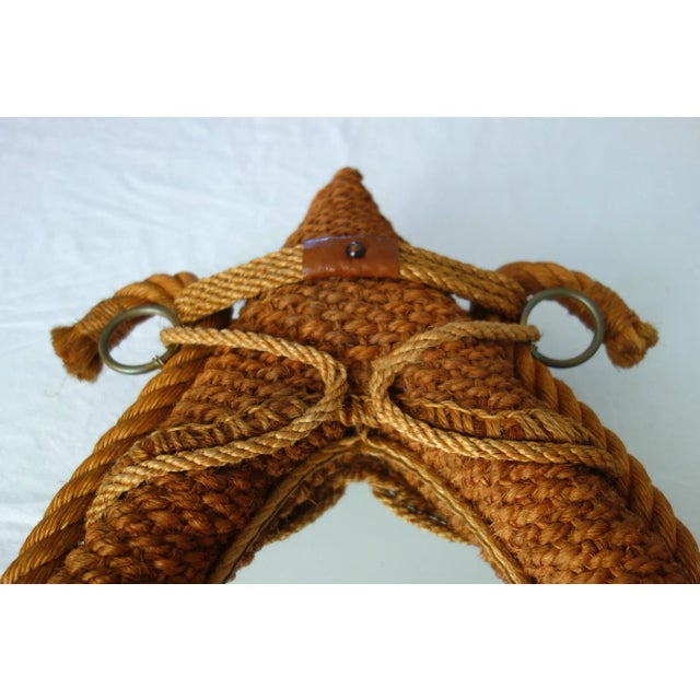 Brown Rope Mirror by Adrien Audoux & Frida Minet, 1950s For Sale - Image 8 of 11