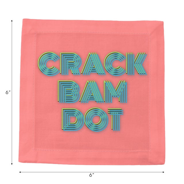 Mahjong Crack Bam Dot Petal Tendril Cotton Sateen Cocktail Napkins, Set of 4 For Sale - Image 4 of 5