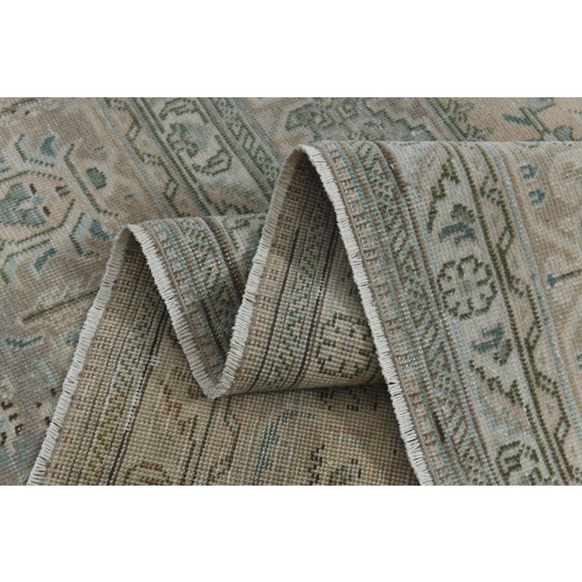 1970s 1970s Vintage Persian Handmade Wool Cotton Beige Area Rug For Sale - Image 5 of 11