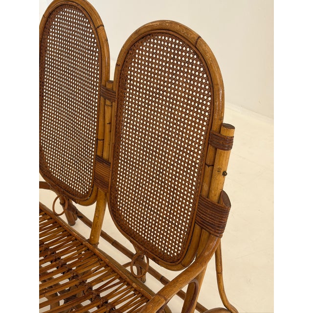Two-Seater Sofa in Rattan with Vienna Straw Backrest, 1970s For Sale - Image 13 of 15