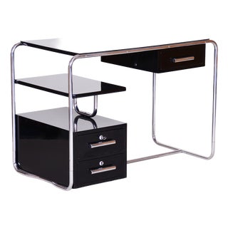 Bauhaus Writing Desk in Chrome, Steel and Wood, Germany, 1930s For Sale