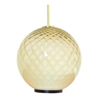 Murano Glass Globe Lamp with Copper Parts, 1970s For Sale