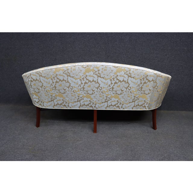 Kindel Hepplewhite Style Mahogany Upholstered Camelback Sofa For Sale - Image 17 of 17