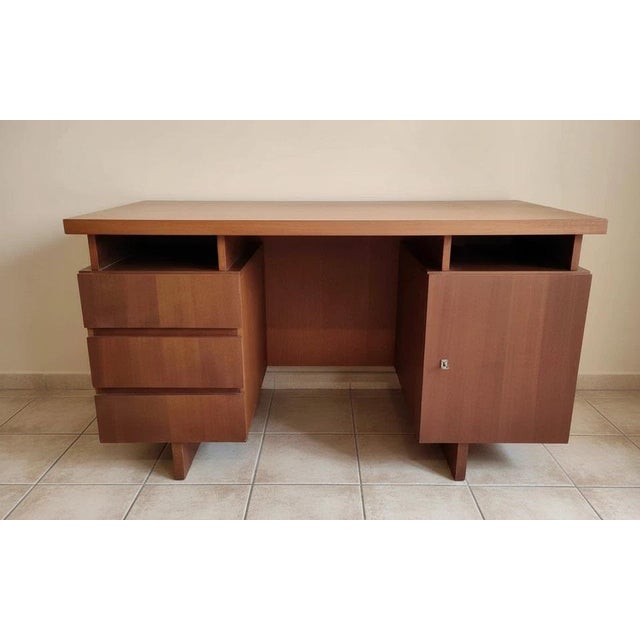 Scandinavian Teak Desk with Drawers, 1970s For Sale - Image 9 of 9