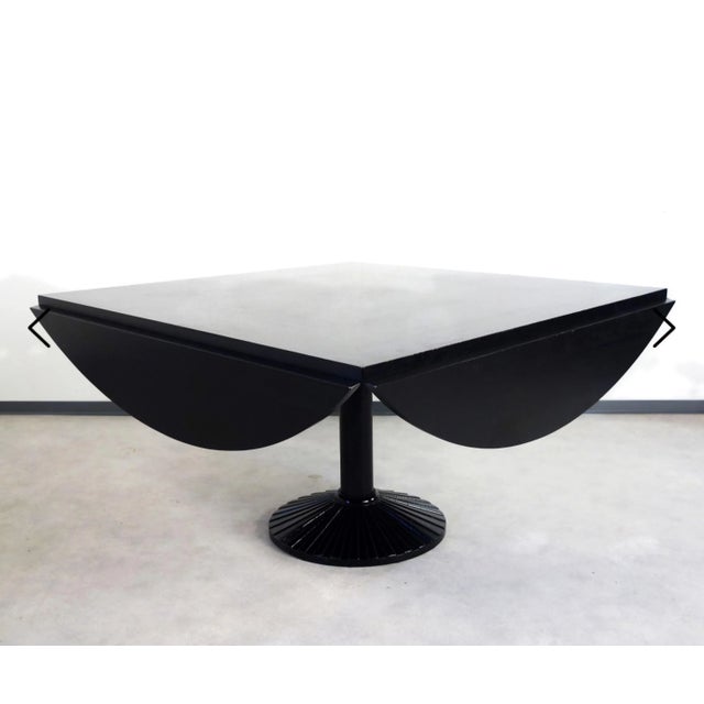 Black Dining Table Quadritondo Model in Dark Zanotta Laminate, 1970s For Sale - Image 8 of 9