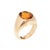 Modern 1980s 6ct Madeira Citrine Signet Ring Size 8 Heavy 14k Yellow Gold Oval Men's Jewelry For Sale - Image 3 of 7