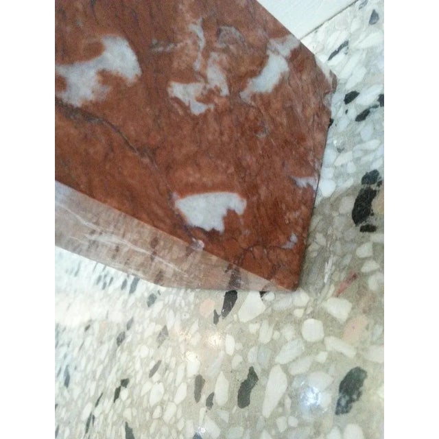 Karl Springer Style Marble Console Table For Sale - Image 11 of 12