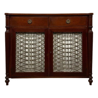 19th Century English Mahogany Regency Cupboard For Sale