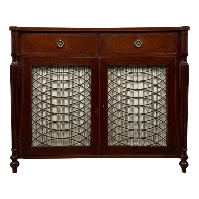 19th Century English Mahogany Regency Cupboard For Sale
