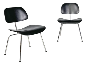 Set of German Black Wooden Chairs by Charles and Ray Eames for Vitra, 2000s