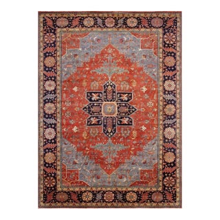 Pasargad Home Serapi Rust Wool Area Rug- 9'11'' X 14' 1'' For Sale