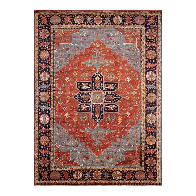 Pasargad Home Serapi Rust Wool Area Rug- 9'11'' X 14' 1'' For Sale
