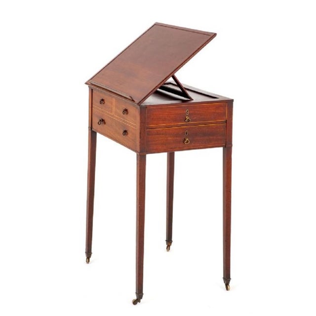 Antique Regency Reading Side Table in Mahogany, 1800s For Sale - Image 4 of 6