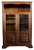 Vintage Hand-Crafted Italian Walnut Bookcase Cabinet, 1980s For Sale