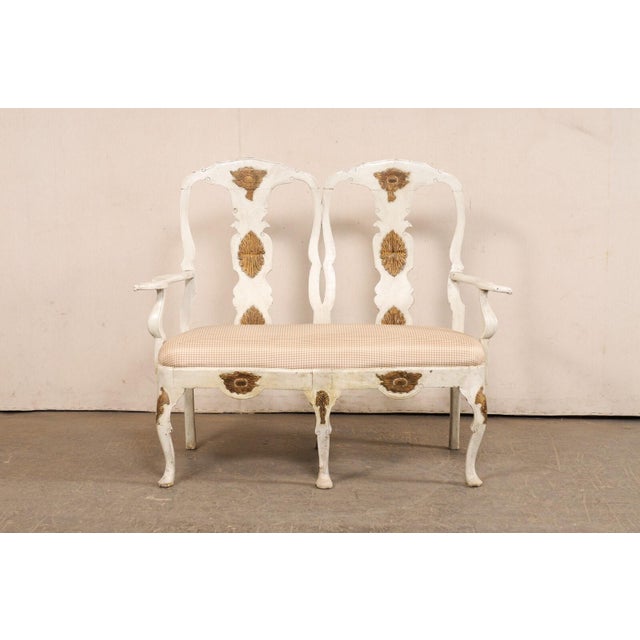 Rococo 18th Century Swedish Rococo 2-Chair Back Settee For Sale - Image 3 of 10