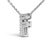 Contemporary 10K White Gold Diamond Accent "F" Initial Bubble Pendant Necklace For Sale - Image 3 of 5