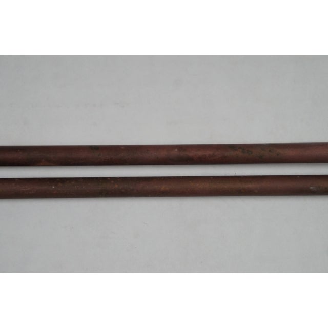 Antique Victorian Copper Brass 2 Arm Drying Rack Towel Swing Bar Rod Holder For Sale - Image 10 of 12
