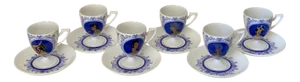 Cups and Saucers by Monaco Porcelain Design, 1970s, Set of 6