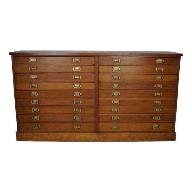 Early 20th Century English Pitch Pine Apothecary Cabinet, 1930s For Sale