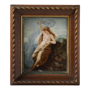 Antique German KPM Style Hand-Painted Porcelain Plaque “Lorelei” After Wilhelm Kray