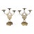 Antique Art Nouveau Period Pair of Neoclassical Three-Light Candlesticks, Gilt Brass or Bronze, Continental Europe, C. 1900 For Sale