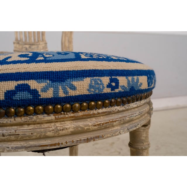 Set of 6 Vintage Louis XVI Style Balloon Back Side Chairs For Sale - Image 10 of 18