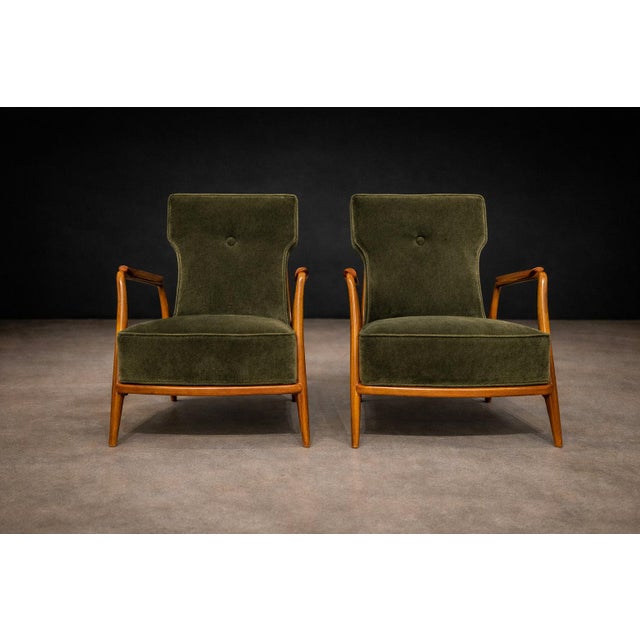 Pair of Armchairs in Pau Marfim & Olive Green Mohair, Giuseppe Scapinelli, Brazil, 1950s — Lot 196-584 For Sale - Image 10 of 17