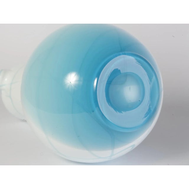 Blue and White Glass Vase and Jug Set from Bohemia Crystal, 1990s, Set of 2 For Sale - Image 10 of 15