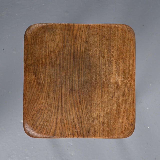 French Oak Stool, 1950s For Sale - Image 10 of 12