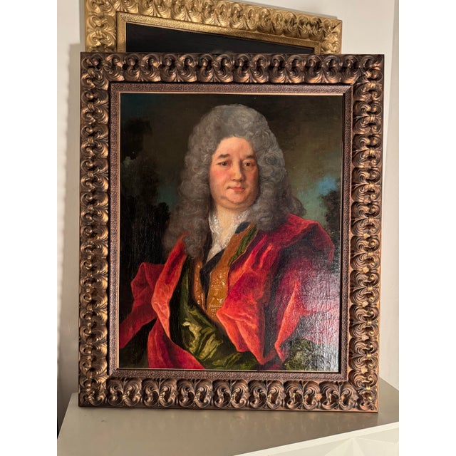 Red Early 18th Century French Portrait Painting of a Nobleman, Attributed to Henri Millot For Sale - Image 8 of 9