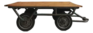 Industrial Belgian Coffee Table with Wheels, 1960s