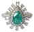 Set in 18k Gold, Natural Zambian Emerald & Rose Cut Diamond Engagement Ring, Size 6 For Sale