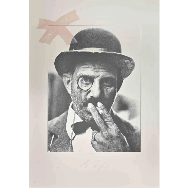 Mino Trafeli, Photo of Aulo Guidi, Lithograph, 1980s For Sale