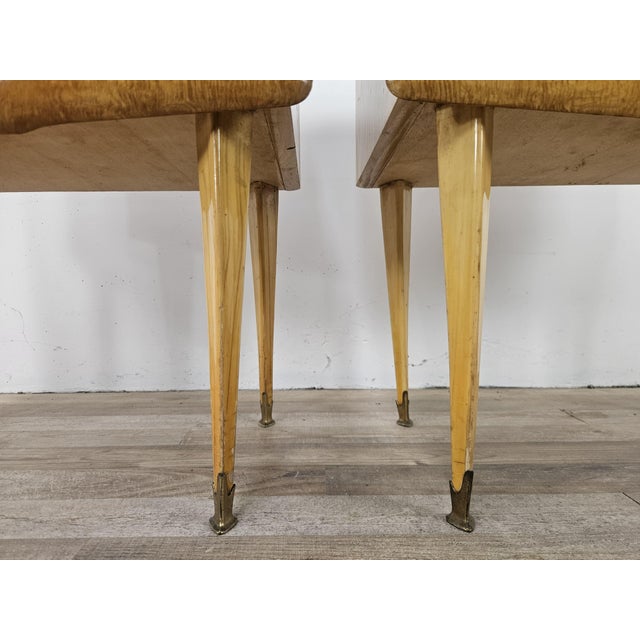 Vintage Maple Nightstands with Mirrored Tops, 1950s, Set of 2 For Sale - Image 14 of 16