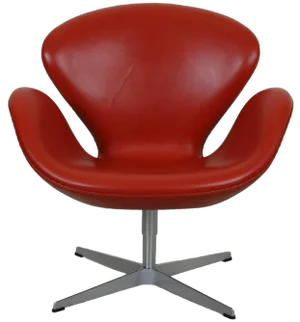 Arne Jacobsen Swan Chair in Red Aura Leather, 2000s