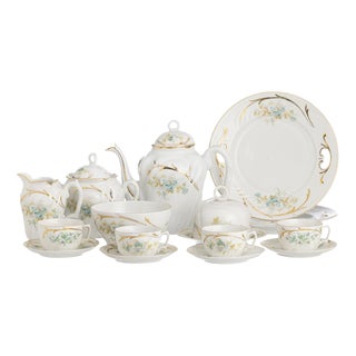 Porcelain Tea Service from Vista Alegre, Set of 33 For Sale