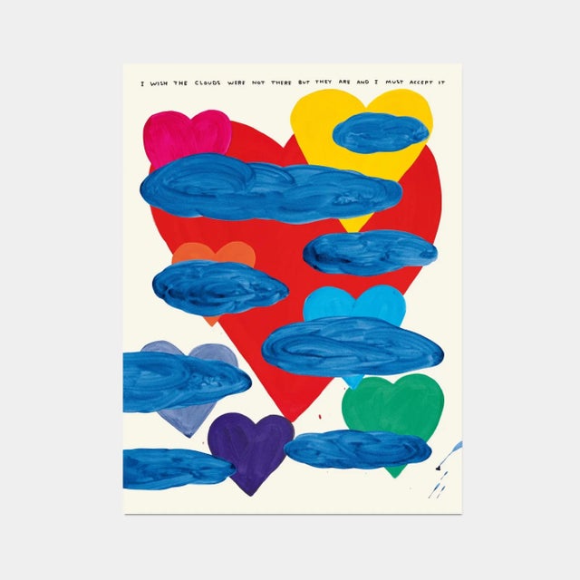 David shrigley, i wish the clouds were not there, 2024, framed david shrigley posters created from the unique work:...