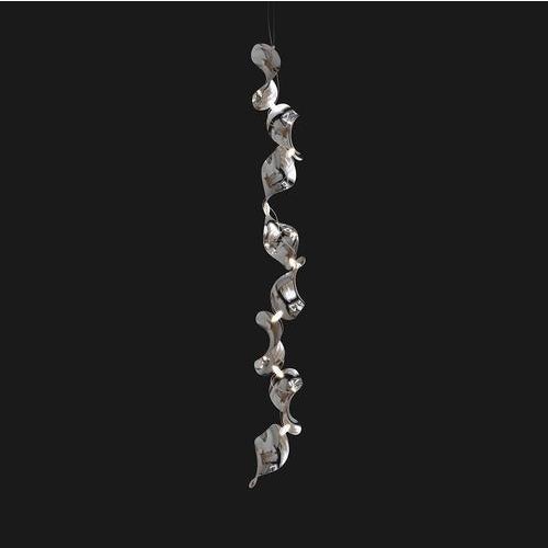 Dune 8 Vertical Line Chandelier in Silver Anodized Aluminum by Moss Objects For Sale - Image 6 of 18